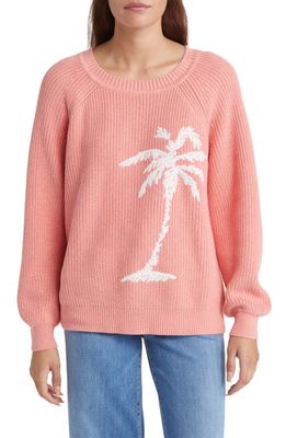 Tommy Bahama Breezy Palm Crewneck Sweater in Pure Coral Heather