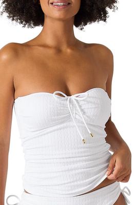 Tommy Bahama Cable Beach Tie Front Bandini Swim Top in White