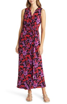 Tommy Bahama Clara Joyful Jewel Floral Sleeveless Knit Maxi Dress in Black
