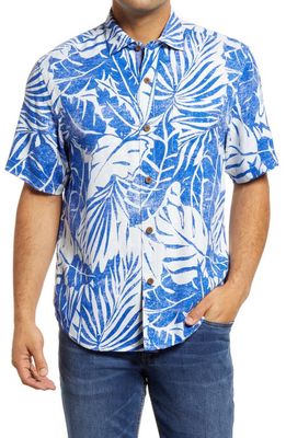 Tommy Bahama Coasta Blanca Short Sleeve Silk Button-Up Shirt in Cobalt Haze
