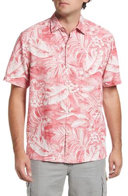 Tommy Bahama Coconut Point Aqua Short Sleeve Button-Up Shirt in New Red Sail