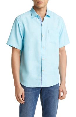 Tommy Bahama Coconut Point Colada Short Sleeve Button-Up Shirt in Bowtie Blue