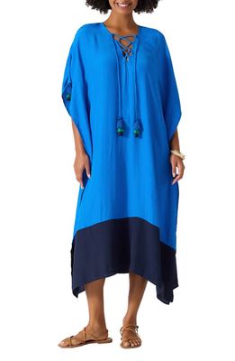 Tommy Bahama Colorblock Cover-Up Caftan in Beaming Blue