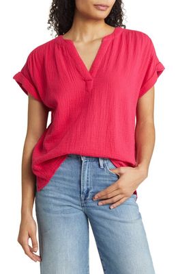 Tommy Bahama Coral Isle Gauze Top in Bright Rose