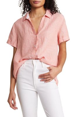 Tommy Bahama Costalina Linen Camp Shirt in Passion Peach
