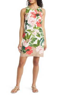 Tommy Bahama Faraway Blooms Silk Shift Dress in White