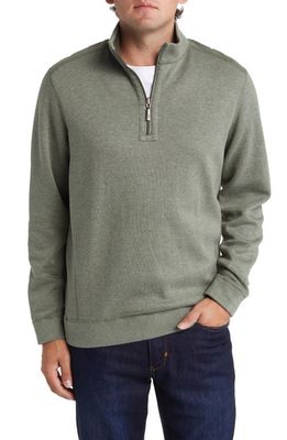 Tommy Bahama Flip Coast Reversible Half Zip Pullover in Forest Night Heather