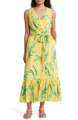 Tommy Bahama Floral Glow Tie Front Maxi Dress in Toucan Yellow