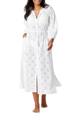 Tommy Bahama Harbour Eyelet Embroidered Cover-Up Dress in White