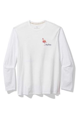Tommy Bahama Holiday Flocktail Party Long Sleeve Cotton Graphic T-Shirt in White