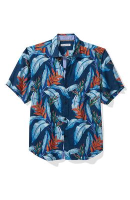 Tommy Bahama Hot Tropics Silk Button-Up Shirt in Bering Blue