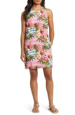 Tommy Bahama Isla Palmetta Sleeveless Silk Shift Dress in Rose Rococo
