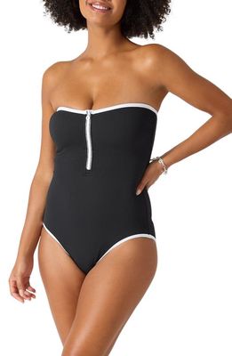 Tommy Bahama Island Cays Cabana Strapless One-Piece Swimsuit in Black