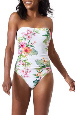 Tommy Bahama Island Cays Strapless One-Piece Swimsuit in White