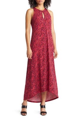 Tommy Bahama Jasmina Lagoon Leopard Print Sleeveless Dress in Tango Red