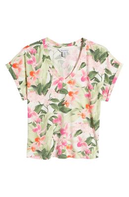 Tommy Bahama Kaui Legacy Blooms V-Neck T-Shirt in Coconut