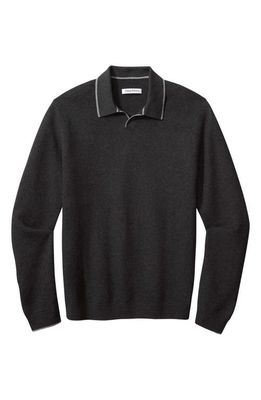 Tommy Bahama Long Point Tipped Long Sleeve Polo Sweater in Charcoal