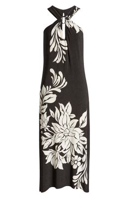 Tommy Bahama Midnight Sea Floral Sleeveless Matte Jersey Maxi Dress in Black