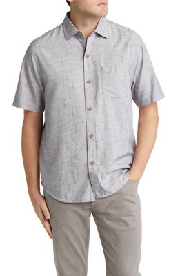 Tommy Bahama Mojito Bay Palm Row Coolmax® Short Sleeve Button-Up Shirt in Carbon Grey