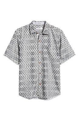 Tommy Bahama Mojito Bay Shibori Shores Short Sleeve Button-Up Shirt in Washed Black