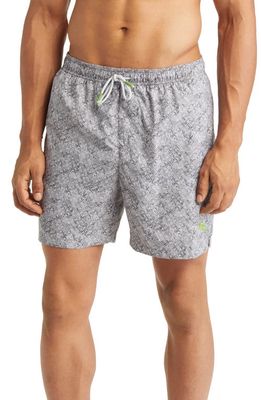 Tommy Bahama Naples Crescent Wave Recycled Polyester Swim Trunks in Shadow
