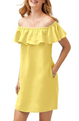 Tommy Bahama Off the Shoulder Cover-Up Dress in Light Pineapple