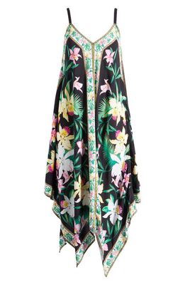 Tommy Bahama Orchid Garden Scarf Cover-Up Dress in Black