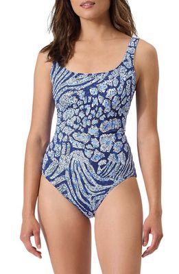 Tommy Bahama Playa Brava Reversible One-Piece Swimsuit in Mare Navy Reversible