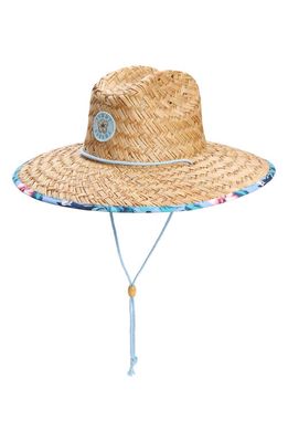 Tommy Bahama Print Trim Straw Lifeguard Hat in Blue