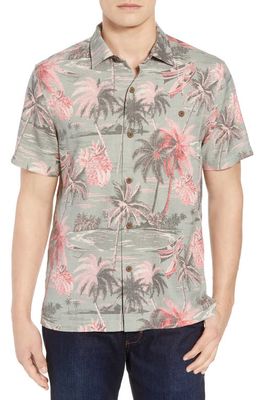 Tommy Bahama Puerto Palms Silk Blend Camp Shirt in Dusty Thyme