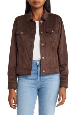 Tommy Bahama Salina Sands Faux Suede Trucker Jacket in Double Chocolate