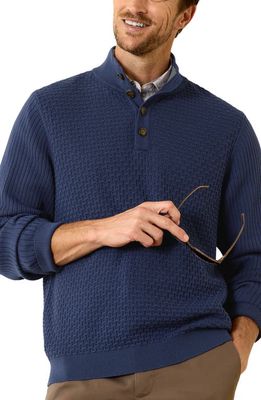 Tommy Bahama Sandbar Textured Henley Sweater in Navy