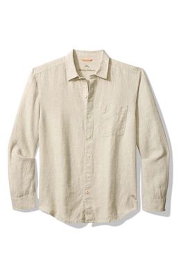 Tommy Bahama Sea Glass Breezer Classic Fit Button-Up Linen Shirt in Natural