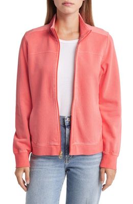 Tommy Bahama Sunray Cove Cotton Knit Zip-Up Jacket in Pure Coral