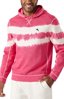 Tommy Bahama Tobago Bay Waves Cotton Blend Hoodie in Carmine Pink