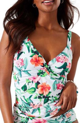 Tommy Bahama Tropi-Calling Floral Underwire Tankini Top in White