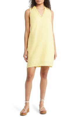 Tommy Bahama Two Palms Ruffle V-Neck Linen A-Line Dress in Grand Soleil