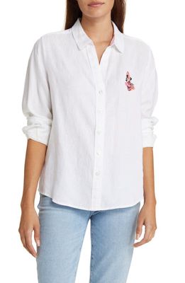 Tommy Bahama x Disney Surf The Wave Embroidered Button-Up Shirt in White