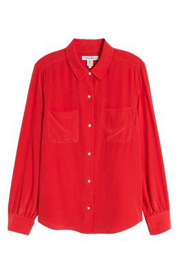 Tommy Bahama Yara Cove Long Sleeve Silk Button-Up Shirt in Tango Red