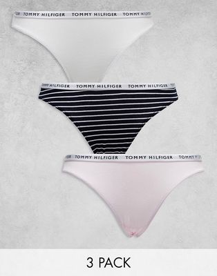 Tommy Hilfiger 3-pack bikini style briefs in white, navy and pink