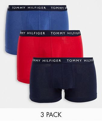 Tommy Hilfiger 3 pack trunks in navy/blue/red-Multi