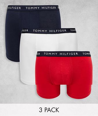 Tommy Hilfiger 3 pack trunks in red/white/navy-Multi