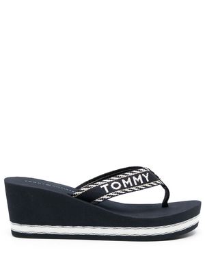 Tommy Hilfiger 65mm logo-strap wedge sandals - Blue