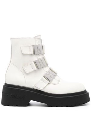 Tommy Hilfiger 70mm leather flatform boots - White
