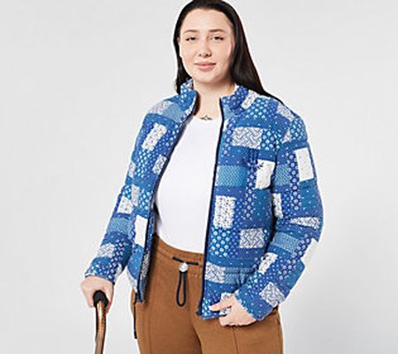 Tommy Hilfiger Adaptive Patchwork Printed Puffe r- Magentic Zip