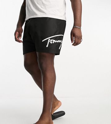 Tommy Hilfiger Big & Tall medium drawstring swim shorts in black