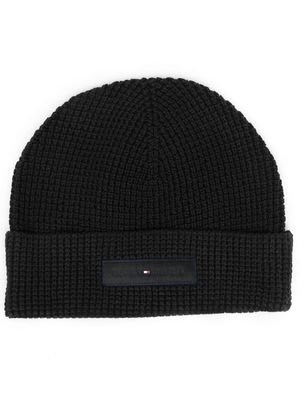 Tommy Hilfiger Business waffle-knit beanie - BDS BLACK