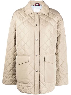 Tommy Hilfiger button-up quilted coat - Neutrals
