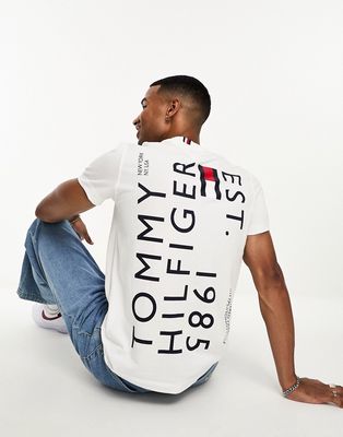 Tommy Hilfiger chest graphic logo T-shirt in white