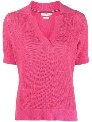 Tommy Hilfiger chunky-knit polo shirt - Pink